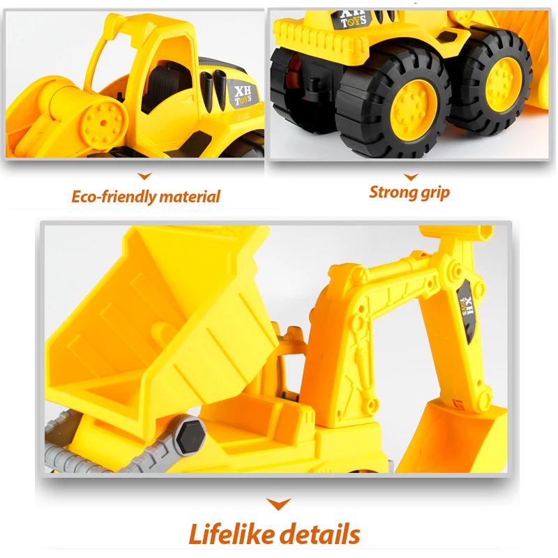 Baby Shining Car Toy Engineering Car Excavator Model Tractor Toy Dump Truck Model Classic Toy Vehicles Mini Gift for Boys