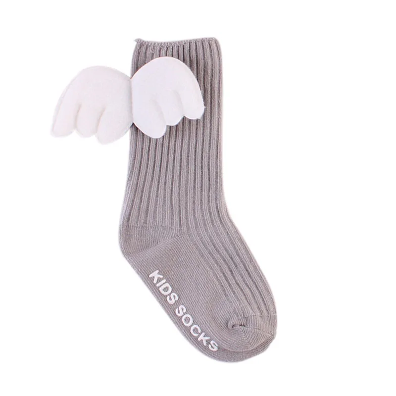 Носки для маленьких девочек зимние носки с крыльями для новорожденных девочек Нескользящие носки-тапочки для малышей