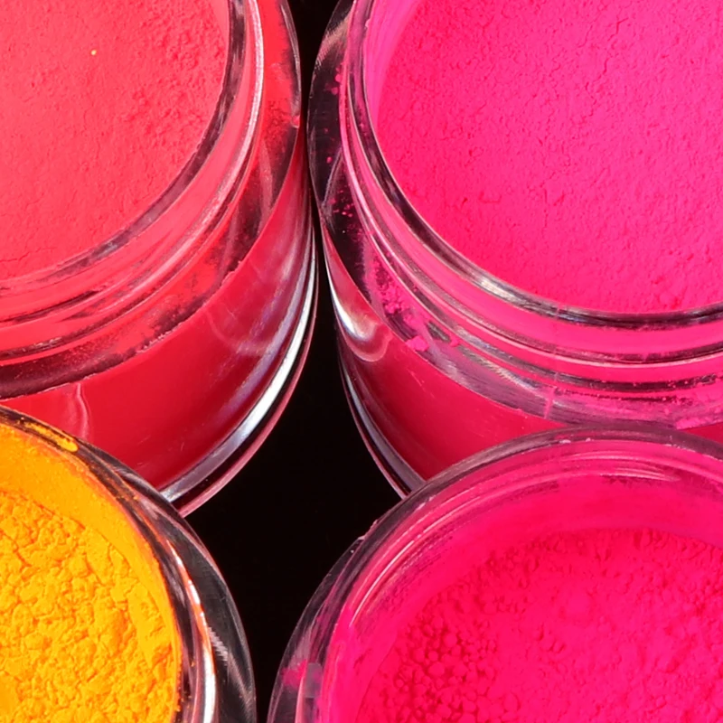 9 Colors/set Neon Pigment Powder Fluorescence Nail Glitter Summer Shinny Dust Ombre DIY Gel Manicure 3D Nail Art Decorations Kit