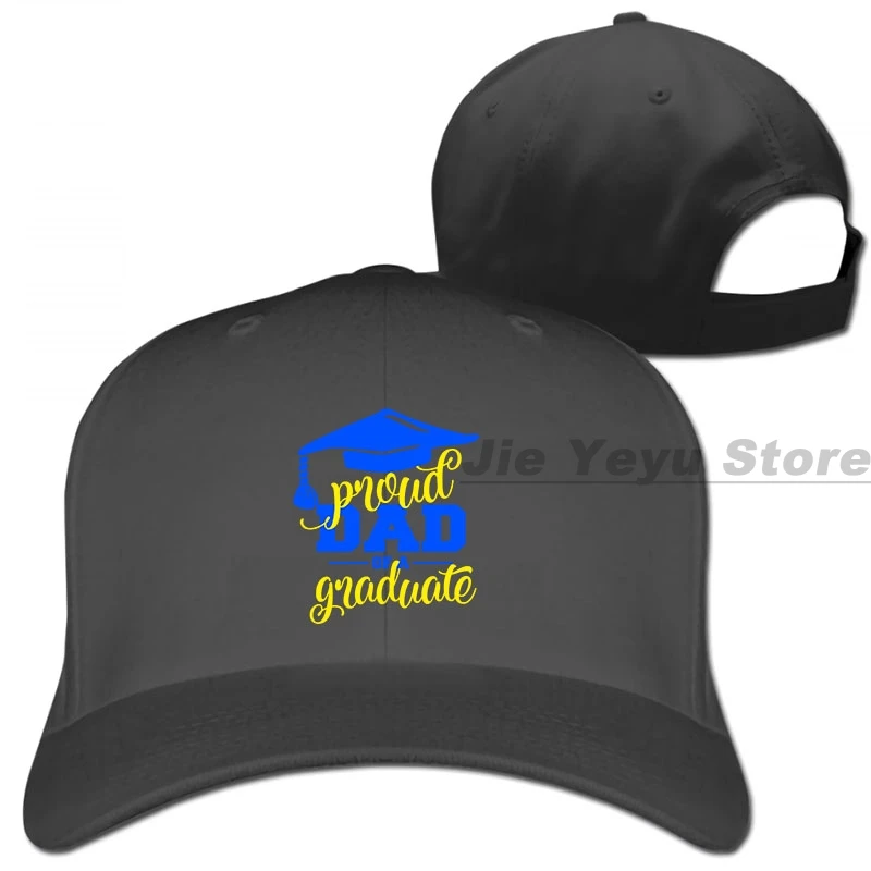 Proud Dad Of A Graduate бейсболка синего и золотого цветов для мужчин и женщин, бейсболки, модная Регулируемая Кепка - Цвет: 1-Black
