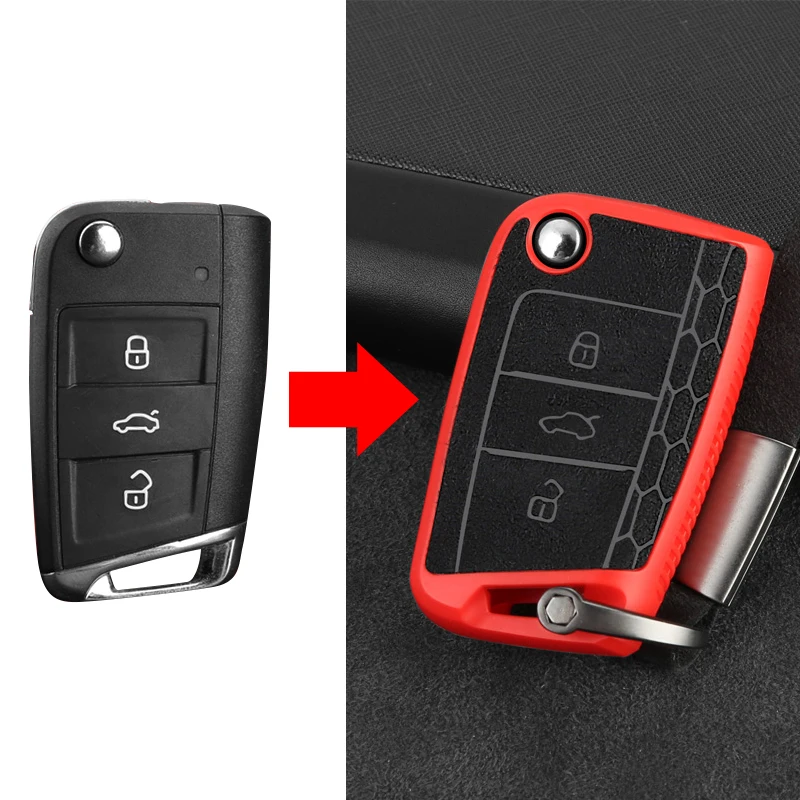 Car Key Case Cover For Volkswagen VW Golf 7 mk7 Tiguan MK2 Polo Seat Ibiza 6J Leon 5F FR MK3 Skoda Kodiaq Octavia 3 A7 key case,key case cover,car key shell