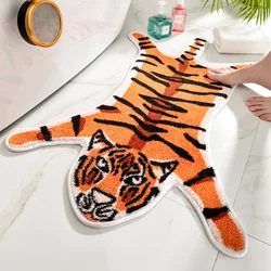 Tapis de sol antidérapant en forme de tigre, mignon et doux, pour chambre à coucher, salle de bain, cuisine, petit tapis de porte, tapis de jeu pour chambre d'enfant 