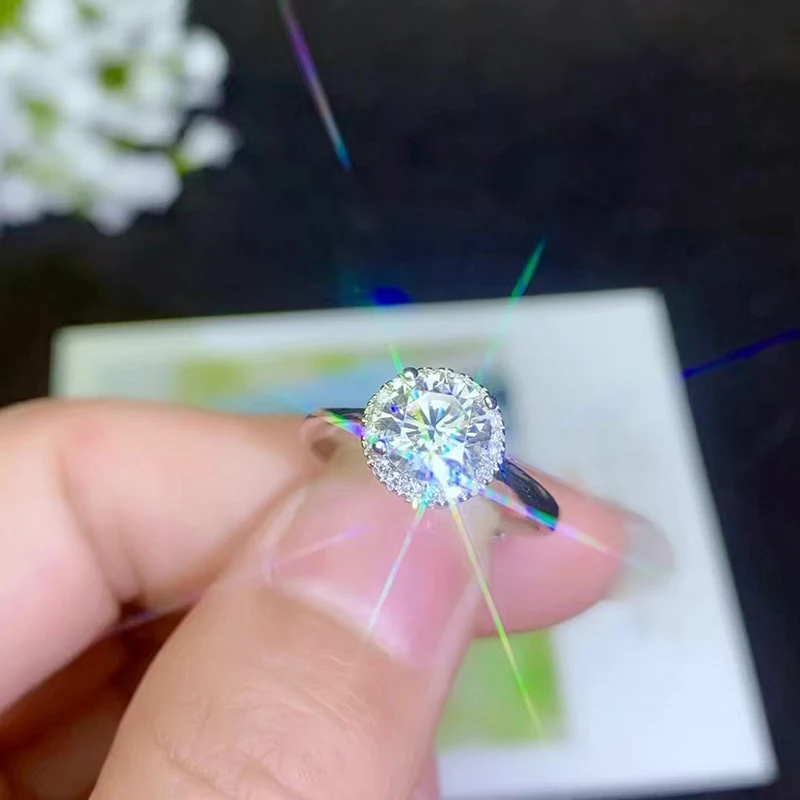 BOEYCJR 925 серебро 1ct/2ct/3ct F цвет Moissanite VVS обручальное свадебное кольцо с бриллиантом