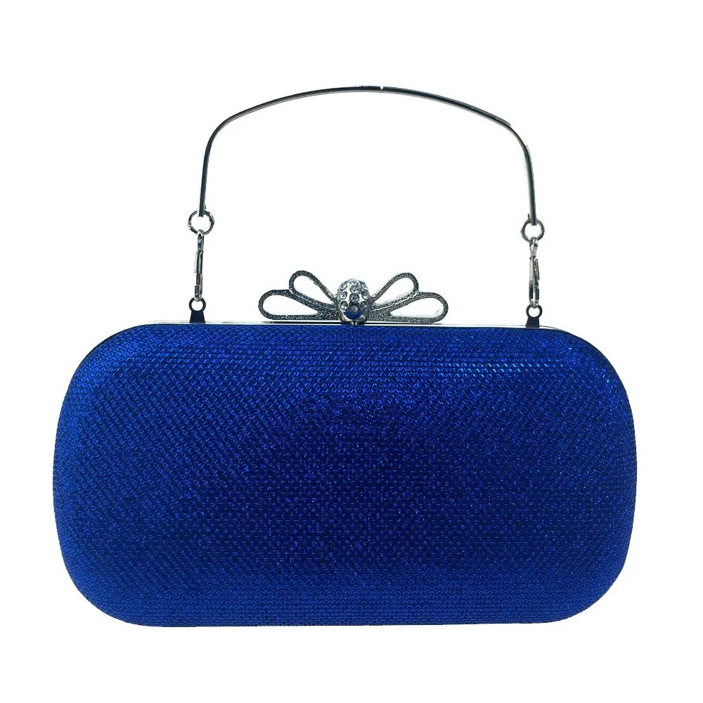 

Simple Leather LADY'S PU Bag Diamond Set Hard Box Clutch Bag Solid Color Banquet li fu bao Evening Bag