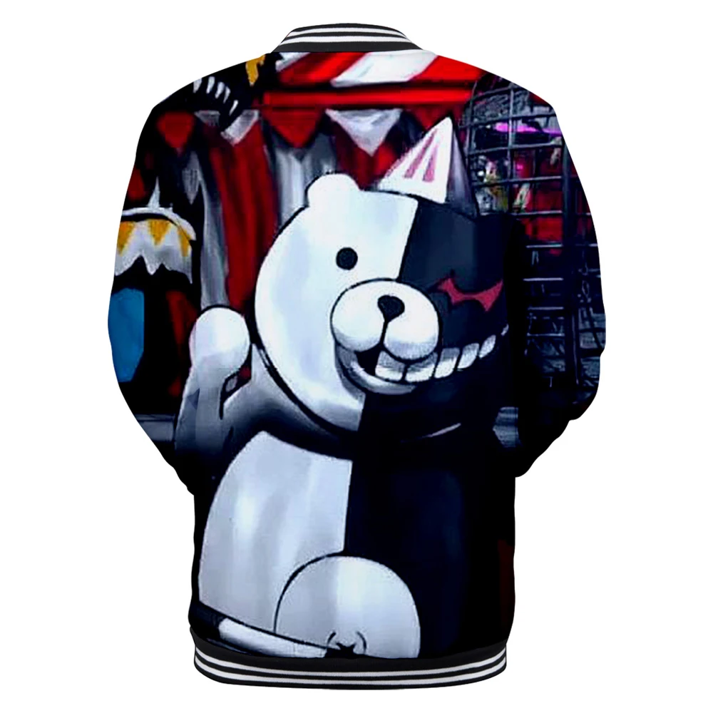 Модная новинка, 3D бейсбольная куртка monokuma для мужчин и женщин, популярная детская куртка в стиле Харадзюку, хип-хоп, для мальчиков и девочек, 3D куртка, одежда