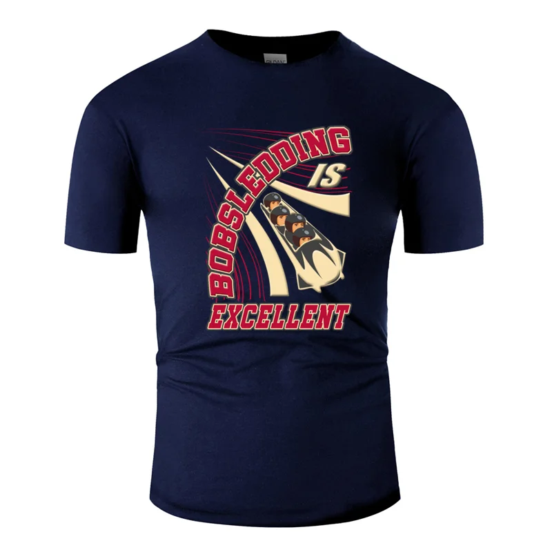 Men-Navy Blue Новая модная футболка с надписью Humor bobsled, подарок для зимних видов спорта, футболка с надписью fan bobsledding, летняя свободная футболка, футболка - Цвет: Men-Navy Blue