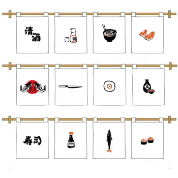 

Japanese Style Restaurant Door Curtain Restaurant Kitchen Decoration Partition Half Curtain Feng Shui Curtain