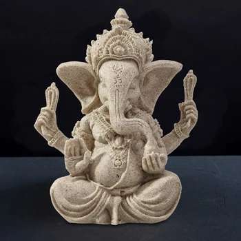 

2020 Sandstone Ganesha Buddha Elephant Statue Sculpture Handmade Figurine Home Decoration Adornos Para Casa Decoracion Sala