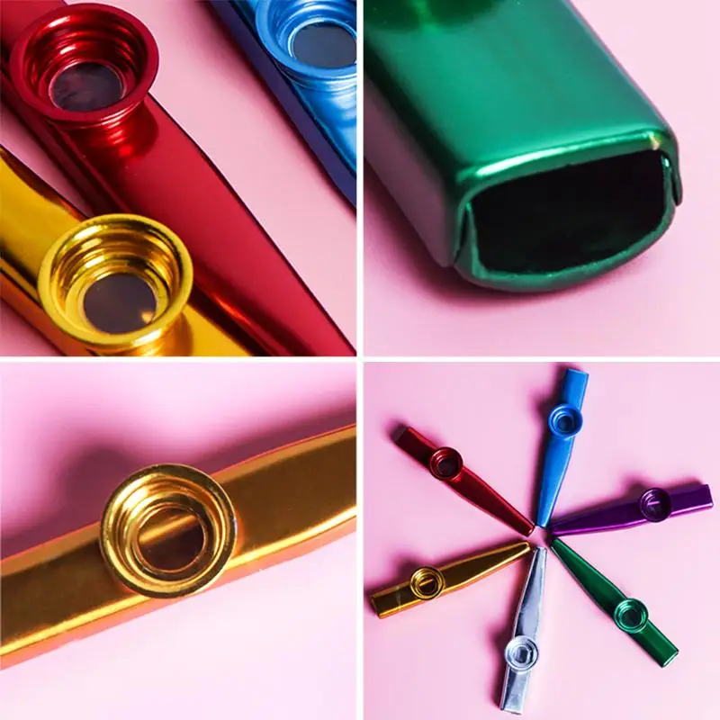 6 шт. металлический портативный комплект Kazoos легкий мини-флейта музыкальный инструмент Дети Раннее детство развивающие игрушки