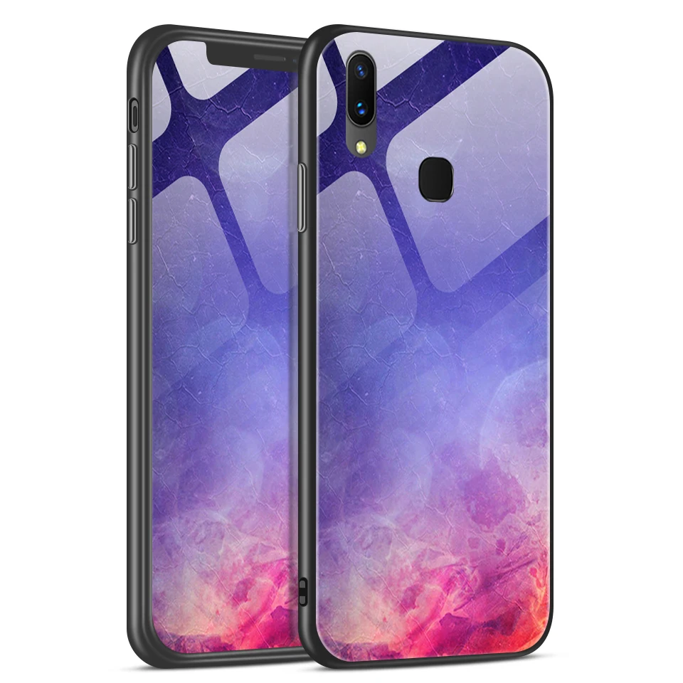 W215 Крышка для Vivo X21i TPU модная жесткая Защитная крышка для телефона для Vivo X21 X21UD роскошный мягкий край ударопрочный корпус из закаленного стекла - Цвет: W215