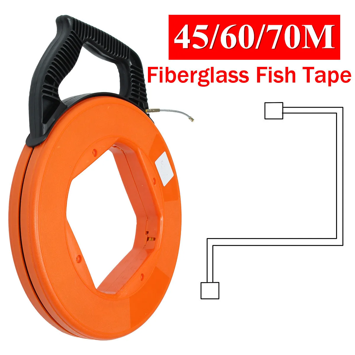 

45m/60m/75m Fiberglass Cable Puller Fish Tape Reel Conduit Ducting Rodder Pulling Puller Pulling Wire Cable Fishing Tools 4mm