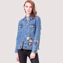 Весенняя женская джинсовая куртка, новинка, свободная короткая женская верхняя одежда, большой размер, с принтом, однобортная женская короткая куртка Ll975