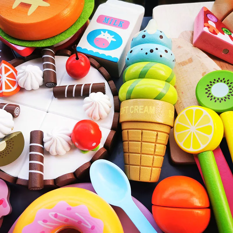 Baby Wooden Food Toy Kitchen Pretend Real Life Vegetables Fruits with Magnet to Learning Cooking Educational | Игрушки и хобби