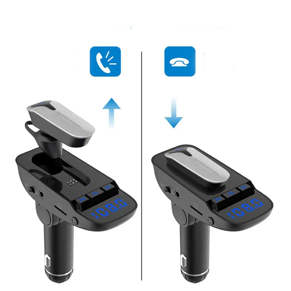 ER9 Автомобильная беспроводная гарнитура MP3-плеер fm-передатчик с двумя usb-портами для зарядки и громкой связи