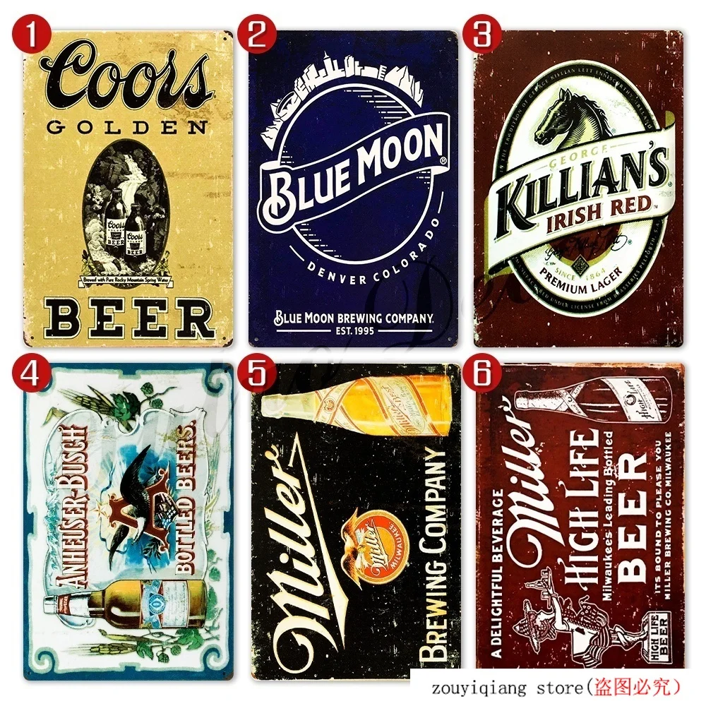 BEER Signs Vintage Tin Retro Metal Man Cave Bar Pub Club Wall Decor (8&quot X 12&quot) | Дом и сад