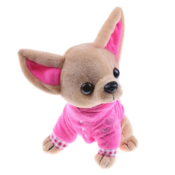 1 шт. 17 см Чихуахуа щенок детская игрушка Kawaii Имитация животных кукла подарок на день рождения для девочек Детская милая мягкая собака плюшевая игрушка - Цвет: Rose Red