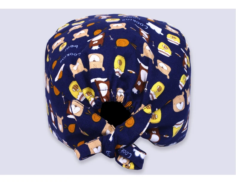 Bear Honey Pattern Veterinarian Medical Scrub Hats Surgical Caps for Women and Men Nurse Doctor Work Skull Caps Cotton Hat