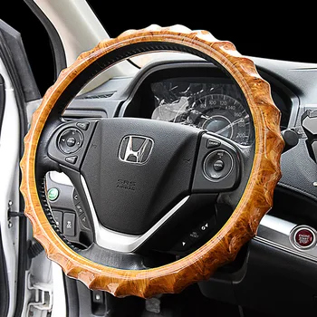 

New Massage Wood Printing Steering Covers Summer Rubber Steering Wheel Case Handle Covers Interior Accessories Universal