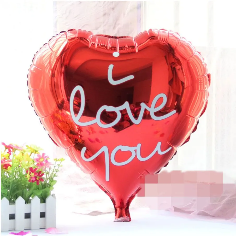 Hot Selling 18-Inch Heart Handwritten I LOVE You Aluminum Film Balloon Confession Wedding Valentine's Day Decoration