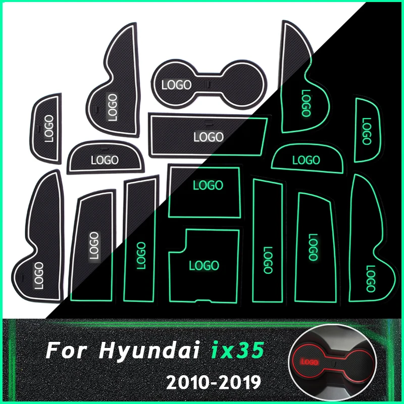 Ворота шлифовальные маты для hyundai ix35 2010- лм Tucson IX межкомнатный дверной коврик чашка пылезащитные коврики водяные горки Нескользящие красные/белые