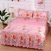 3Pcs/Set Korean Brushed Printed Bed Skirt Bed Cover Student Dormitory Non-Slip Sheet Cover Bedroom 3D Lace Bed Skirt Bedding ► Photo 2/6