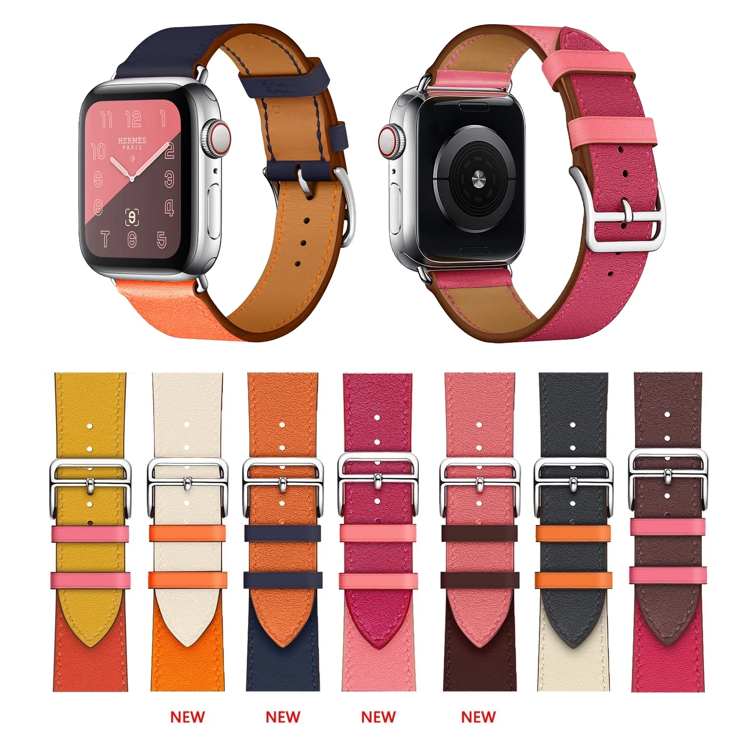 Кожаный браслет из звеньев, совместимый для наручных часов Apple Watch 38 мм 40 мм 44 мм, correa для наручных часов iwatch, ремешок Series 5/4/3/2/1 ремень