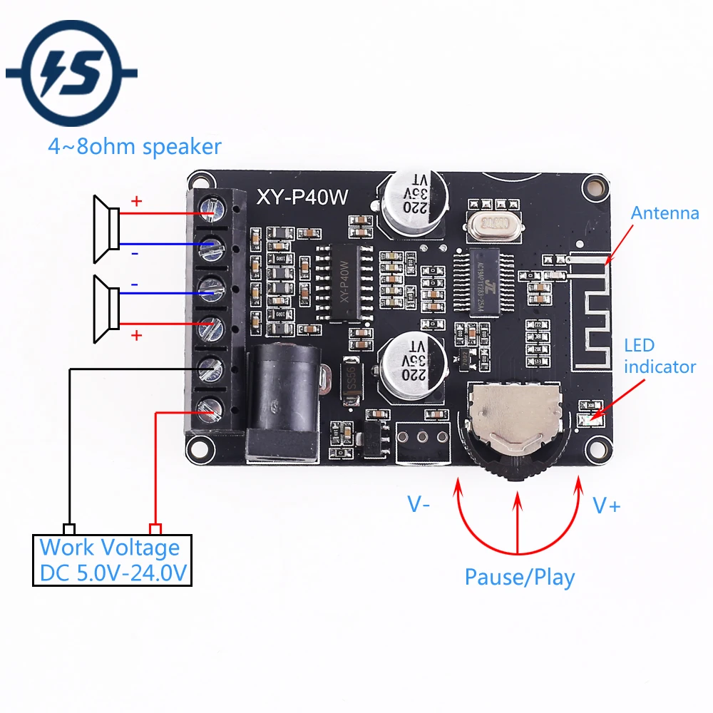 Stereo Bluetooth Power Amplifier Board w 30w 40w 5v 12v 24v Bluetooth Receiver Module For Diy Integrated Circuits Aliexpress Stereo Bluetooth Power Amplifier Board w 30w 40w 5v 12v 24v Bluetooth Receiver Module For Diy Integrated Circuits Aliexpress