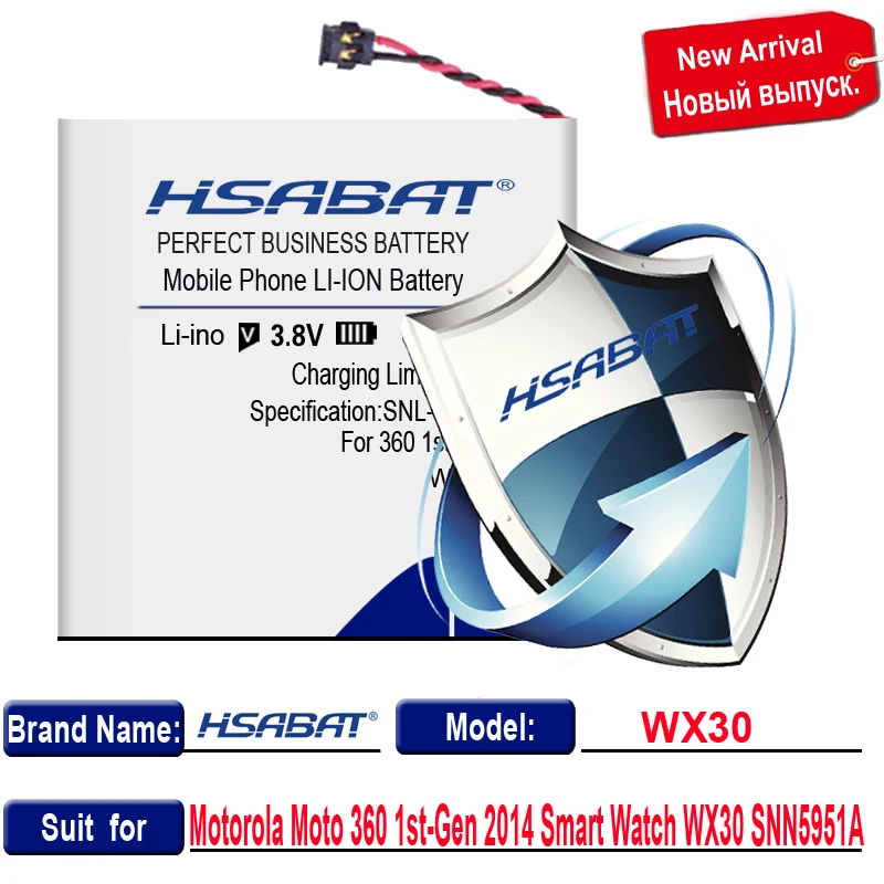 HSABAT Высокая емкость 830 мАч Сменный аккумулятор для WX30 SNN5951A Motorola Moto 360 1st-Gen Смарт-часы аккумулятор