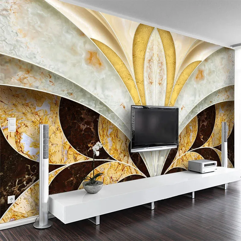 

Custom Mural Wallpaper European Style Marble Line Wall Painting Living Room TV Sofa Luxury Home Decor Papel De Parede Wallpapers