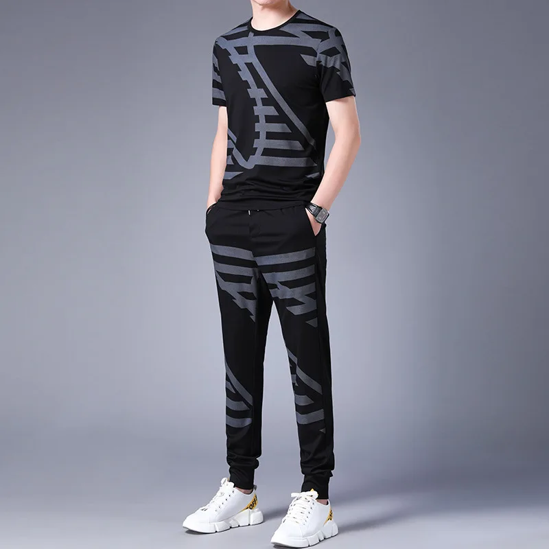 

Resistance Biao 2020 Spring And Summer New Style Men Casual Sports Short Sleeve Set Men's Two-Piece Set