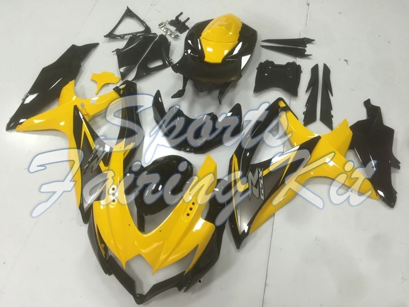 Обтекатели для GSXR 600 2008 2010 K8 черный желтый наборы тела 750 2009 боди Suzuki GSXR600 2009|Полные