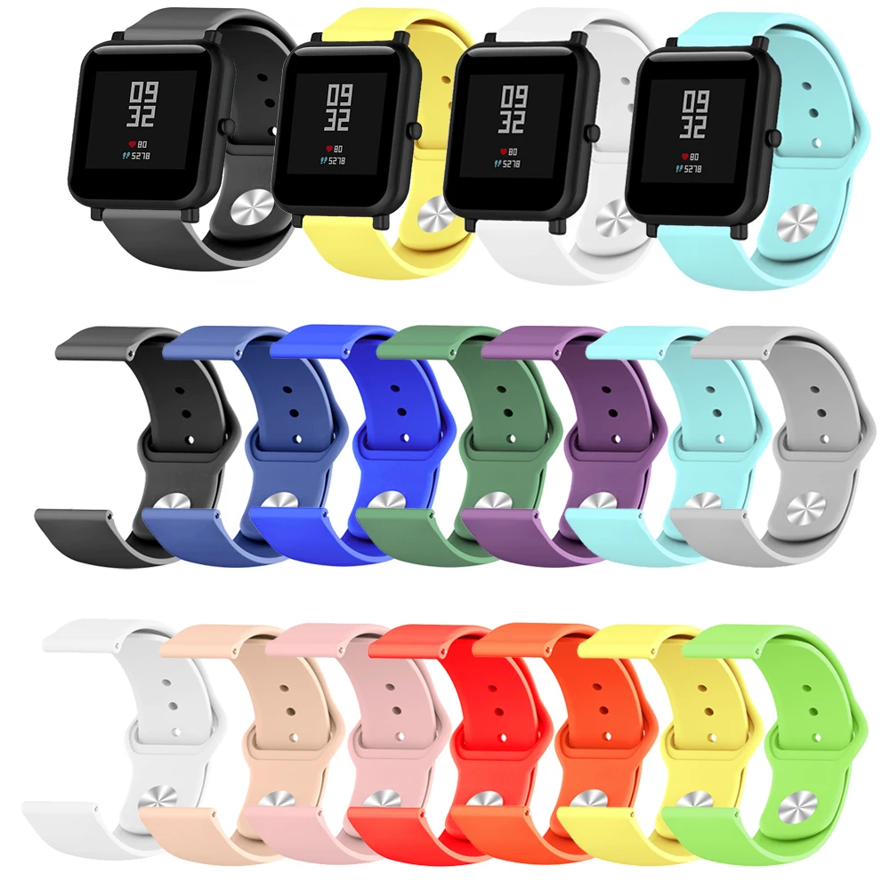 Силиконовый ремешок для correas Xiaomi Huami Amazfit Bip BIT Lite, Молодежные умные часы, сменный Браслет, ремешок для часов