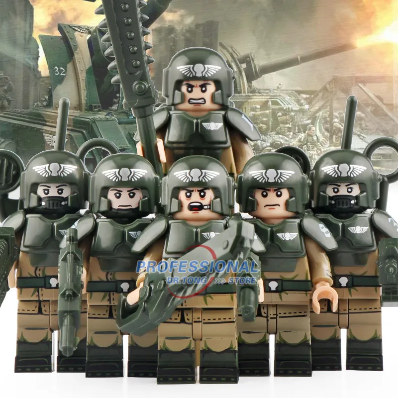 

50PCS Military Army City Police With Weapons Building Blocks Brick Toys For Children Gifts KT1037
