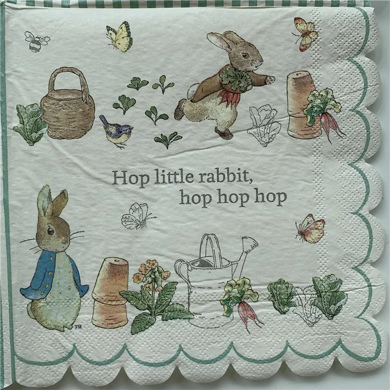 paper napkins decoupage x 4 hares 25cm