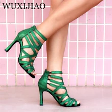 WUXIJIAO/джазовая обувь; обувь для латинских танцев; женская обувь для латинских танцев; повседневная обувь для девочек; серебристая бронзовая кожаная обувь