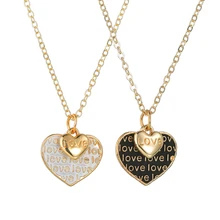 Collier pendentif en forme de coeur pentagramme pour femmes Alphabet sculpture filles drapeau américain conception or argent colliers cadeaux(China)