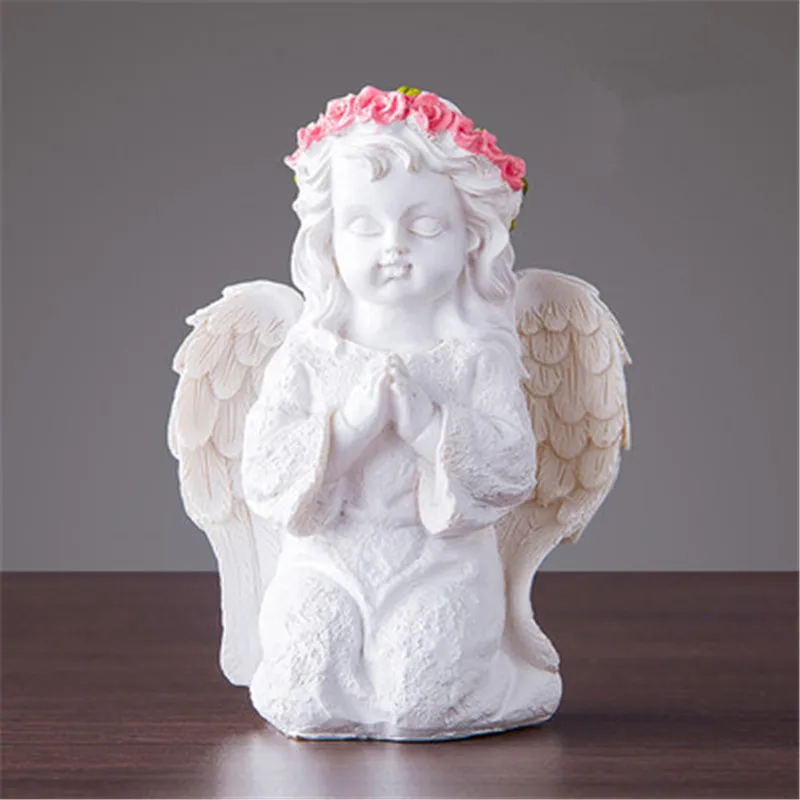 16X12CM Римская мифология ангел Купидон смола статуя личности гостиной ТВ кабинет Entryway художественные украшения фигурки X2500 - Цвет: 16X12CM