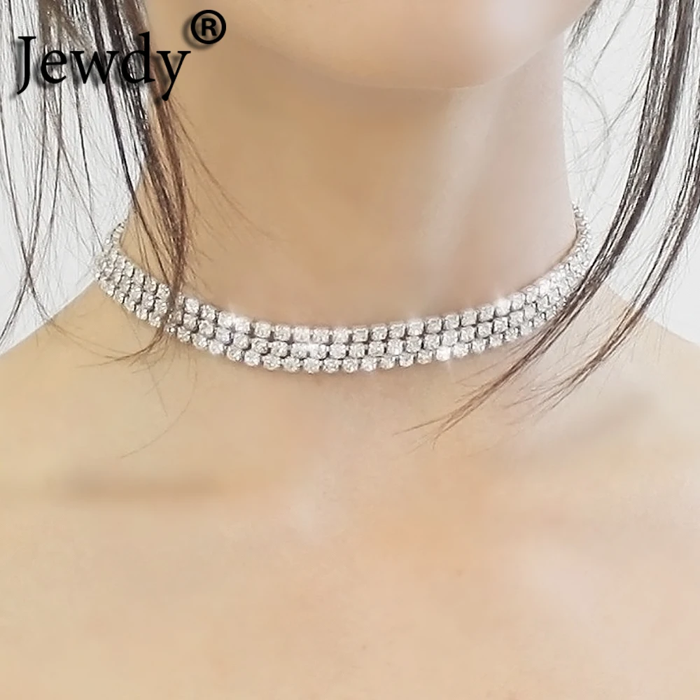 Collar de gargantilla de diamantes de imitación mujer, joyería de cuello de declaración para dama de honor de boda femenina, accesorios de clavícula con dijes, moda 2020 _ - AliExpress Mobile