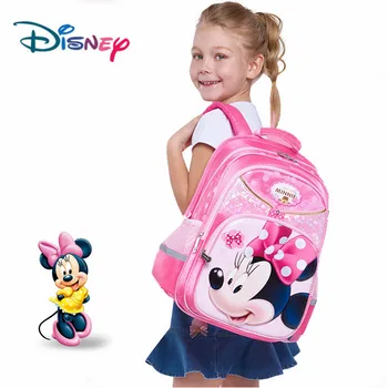 

Disney 3D Minnie Waterproof Orthopedic Cartoon Kids Large Capacity Primary Girls Bag New High Quality School Book Backpack