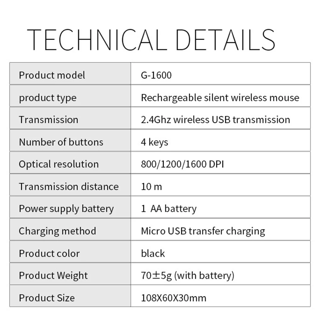 iMice G-1600 Wireless Computer Slient Mouse PC Laptop Mini Ergonomic Mice 2.4Ghz Optical Noiseless USB Mouse