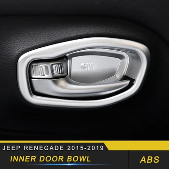 

For Jeep Renegade 2015-2019 Car Styling Door Handle Bowl Wrist Chrome Cover Decoration Trim Frame Interior Accessories