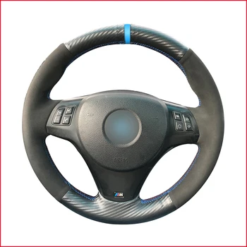 

PU Carbon Fiber Light Bule Marker Steering Wheel Cover for BMW M Sport M3 E90 E91 E92 E93 E87 E81 E82 E84 X1 E88 Accessories
