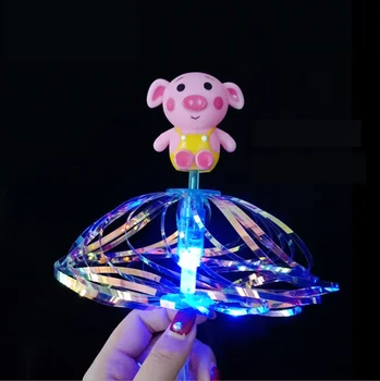 

Bubble flower magic wand colorful flash rotating wand little pig Magic Twist music luminous toy