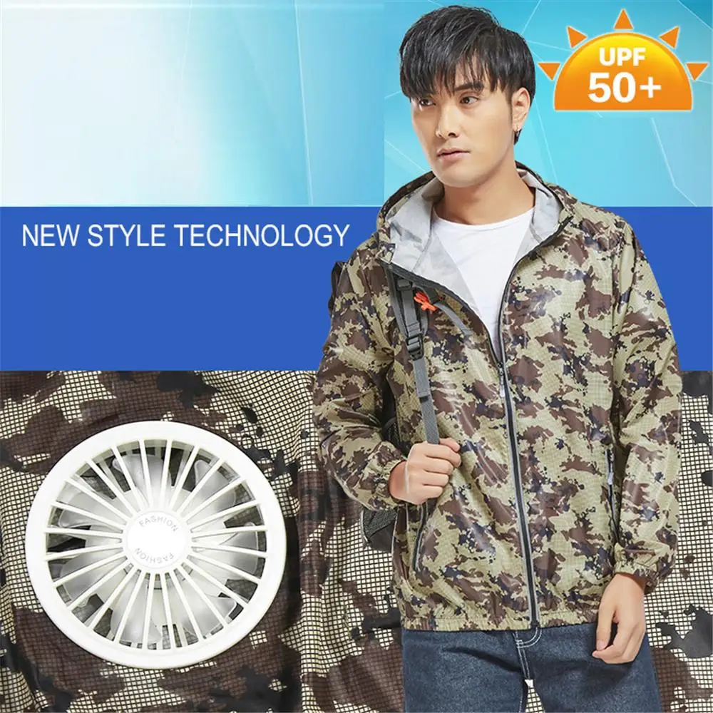 

Men Riding Jacket Tops Air Conditioning Heatstroke Countermeasures Outdoor Working Clothes Top Sport Running Blouse Top