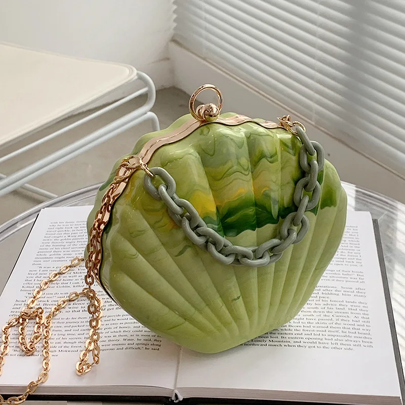 Shell Shape Party Clutch Bag Evening Bag New Elegant Crossbody For Women Shoulder Chain Chic Purses And Handbags