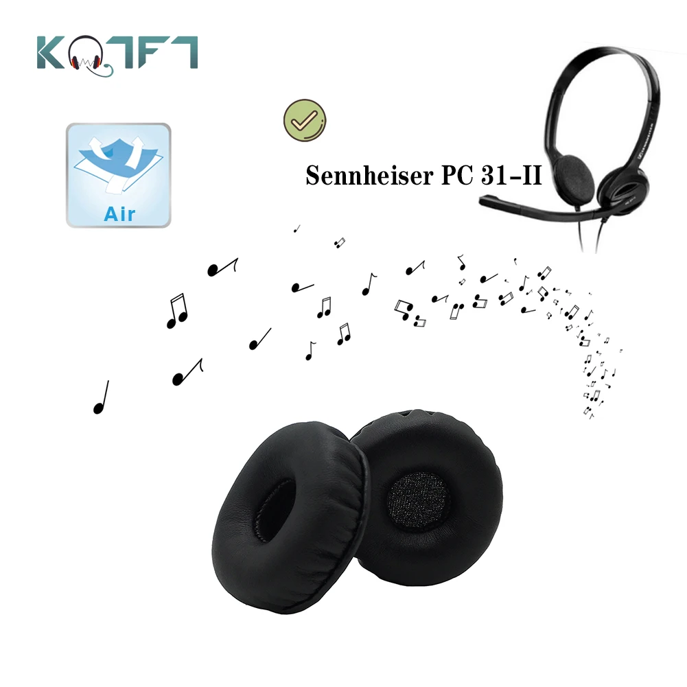 

KQTFT leather 1 Set of Replacement EarPads for Sennheiser PC 31-II Headset Ear Pads Earmuff Cover Cushion Cups