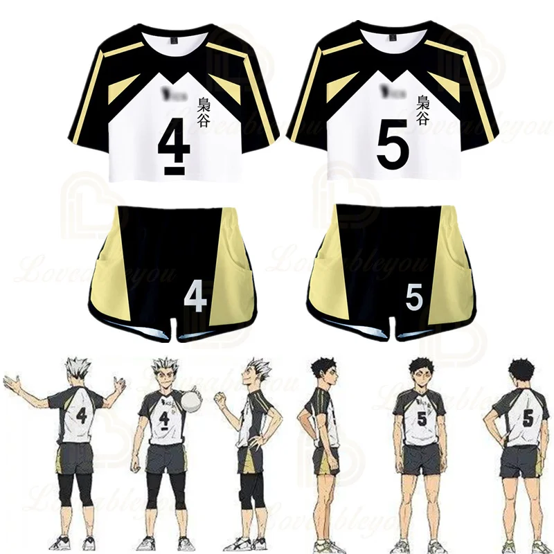 Haikyuu! Костюм для косплея Bokuto Kotaro одежда Haikyuu Akaashi Keiji рубашка шорты спортивные топы