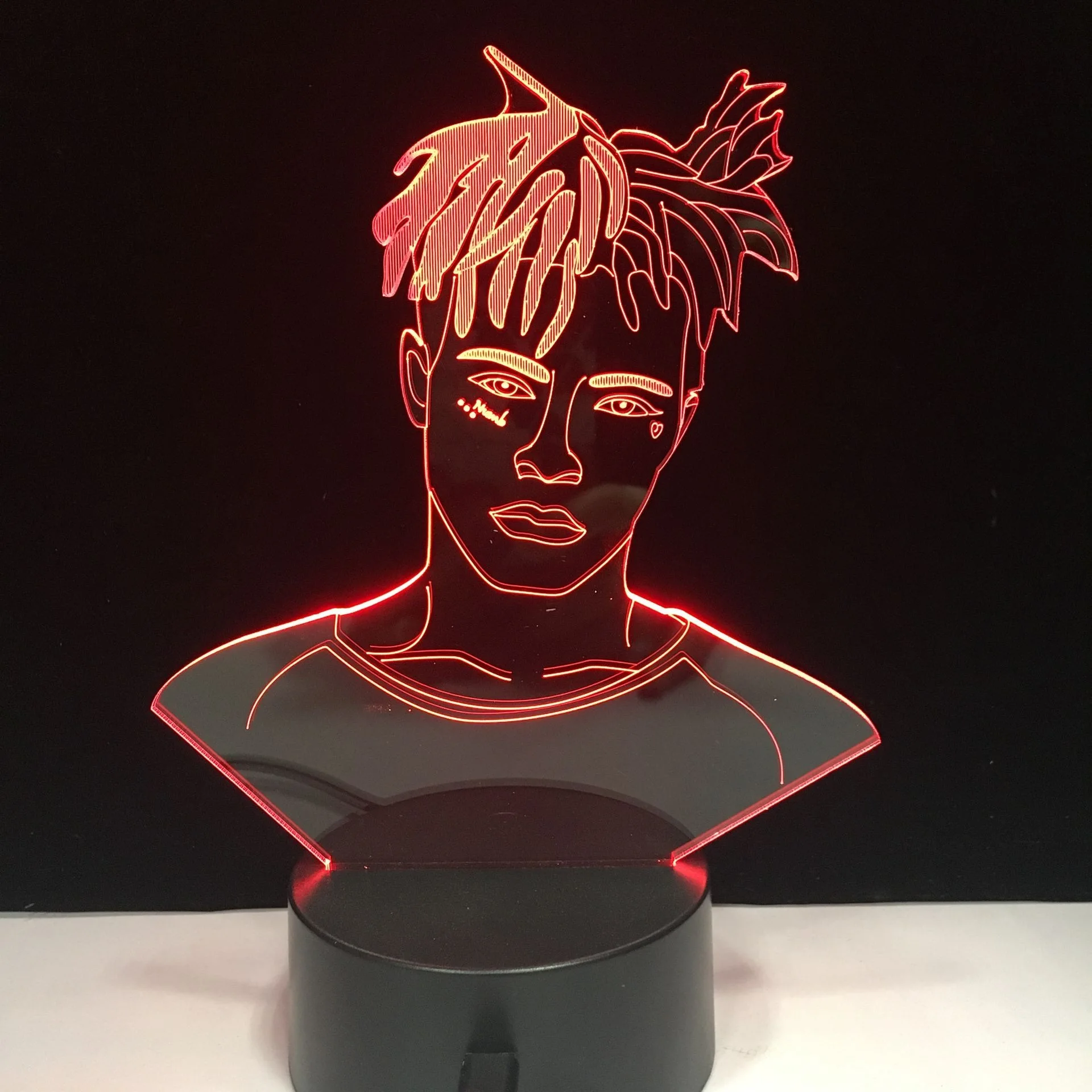 XXXTentacion 3D LED Night Light Decor Button Switch 3 Color Table Lamp Xmas Gift 