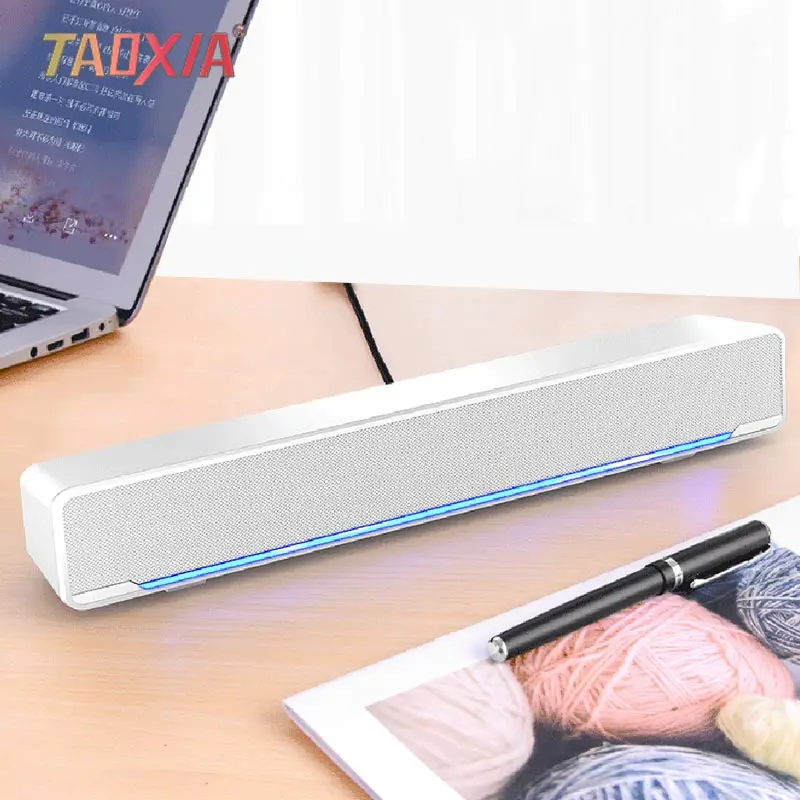 White None Bluetooth Компьютерный аудио домашний стол ноутбук скрытый стиль роскошный Bluetooth динамик стерео сабвуфер USB длинный бар двойной линейный сабвуфер - Цвет: White None Bluetooth