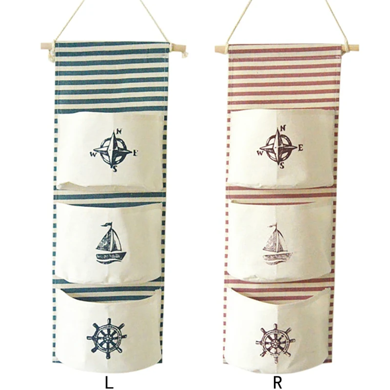 Lightweight Cotton Home Wall Hanging Storage Bag Waterproof Over Door Closet Organizer Box Linen Hanging Bags